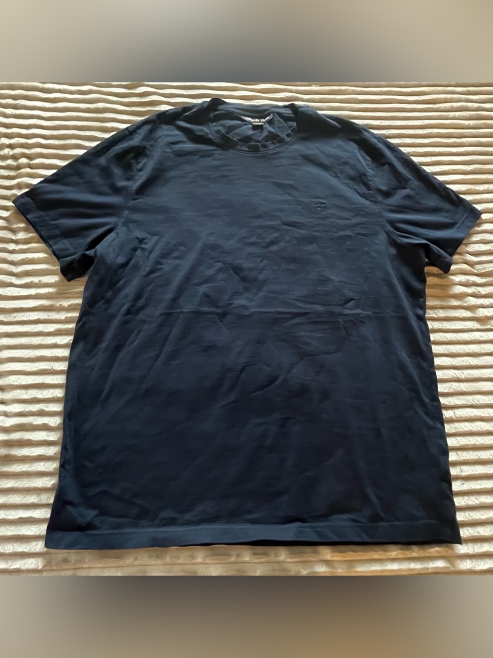 Michael Kors navy blue embroidered logo tee ♡